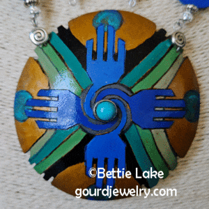 Blue Regal Gourd Shard Necklace Set