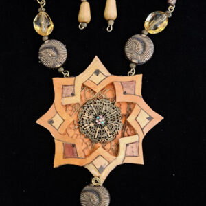 Orange Star Gourd Shard Necklace Set